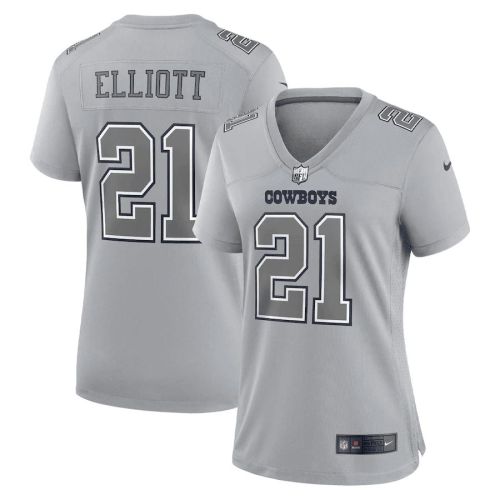 Ezekiel Elliott Dallas Cowboys Women's Atmosphere Fashion Game Jersey - Gray