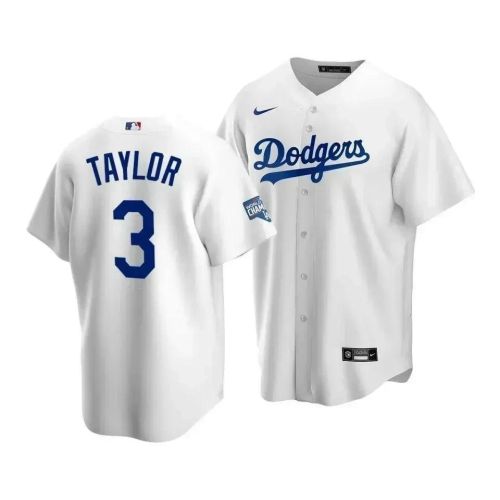 Men's Los Angeles Dodgers Chris Taylor 3 2020 World Series Champions White Home Jersey