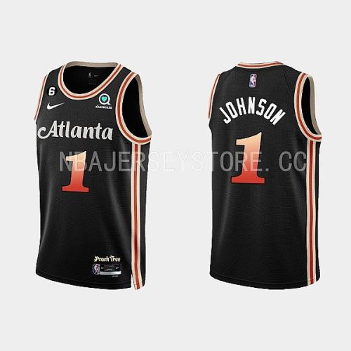 Atlanta Hawks 1 Jalen Johnson 2022-23 City Edition Black Men Jersey