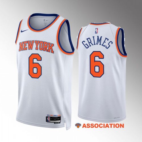 Quentin Grimes 6 New York Knicks White Jersey 2022-23 Association Edition Swingman