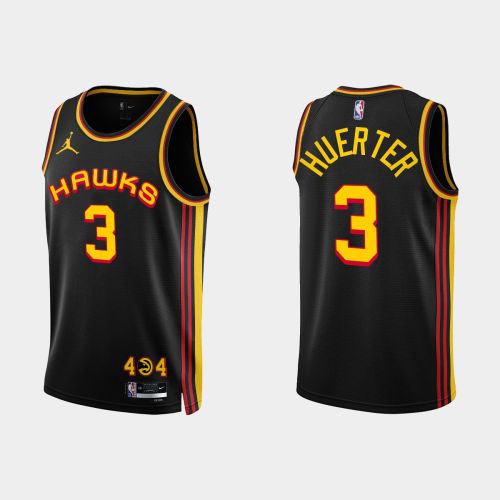 Atlanta Hawks 3 Kevin Huerter 2022-23 Statement Edition Black Men Jersey