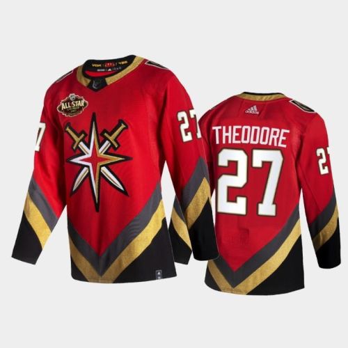 Golden Knights Shea Theodore 2022 All-star Reverse Retro Red Jersey, Men Jersey