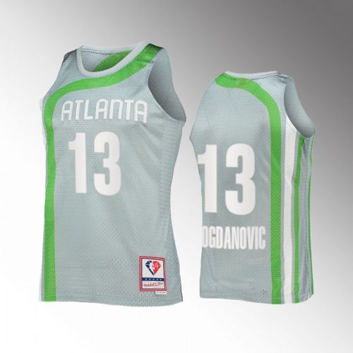 Atlanta Hawks Bogdan Bogdanovic 13 Hardwood Classics Sliver NBA 75th Jersey