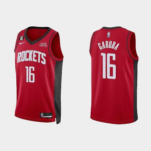 Houston Rockets 16 Usman Garuba 2022-23 Icon Edition Red Men Jersey