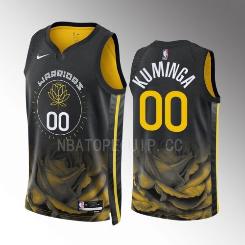 Golden State Warriors Jonathan Kuminga 00 2022-23 City Edition Black Men Jersey Swingman