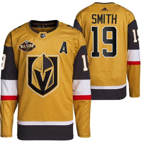 Men Vegas Golden Knights 19 Reilly Smith Primegreen Gold Jersey 2023 All-Star Jersey