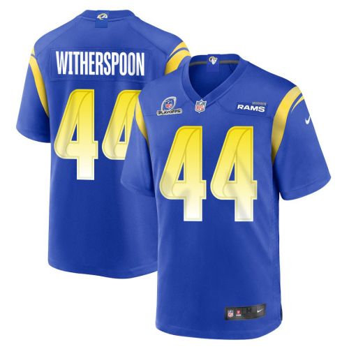 Ahkello Witherspoon 44 Los Angeles Rams 2023 Playoffs Patch Game Men Jersey - Royal