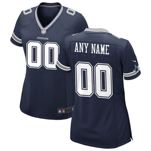 Dallas Cowboys Women's Custom 00 Game Jersey - Navy