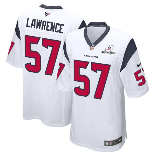 Rashard Lawrence 57 Houston Texans 2024 Divisional Patch Game Men Jersey - White