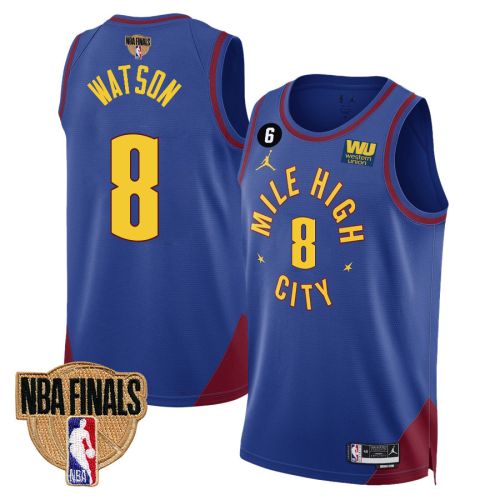 Peyton Watson 8 Denver Nuggets Final Champions 2023 Swingman Jersey - Blue