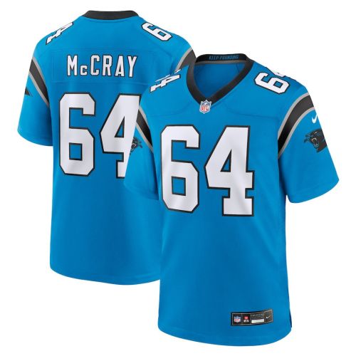 Justin McCray 64 Carolina Panthers Men's Alternate Game Jersey - Blue