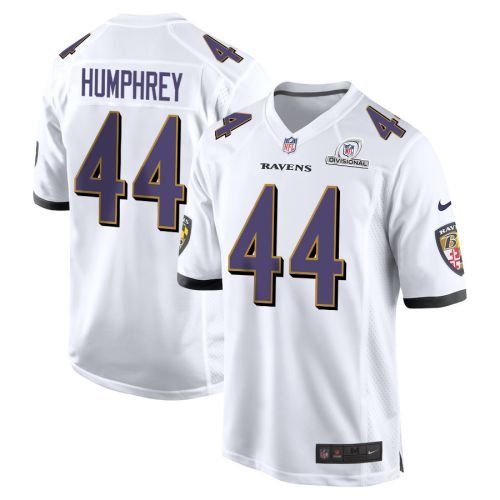 Marlon Humphrey 44 Baltimore Ravens 2024 Divisional Patch Game Men Jersey - White