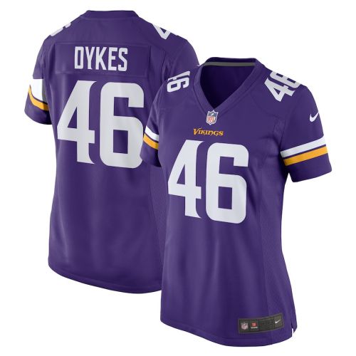 Aaron Dykes 46 Minnesota Vikings Women Team Game Jersey - Purple