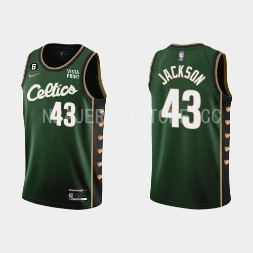 Boston Celtics 43 Justin Jackson 2022-23 City Edition Green Men Jersey