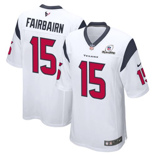 Ka'imi Fairbairn 15 Houston Texans 2023 Playoffs Patch Game Men Jersey - White