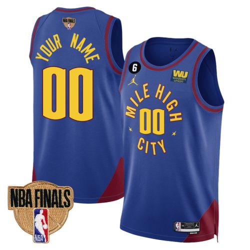 Custom 00 Denver Nuggets Final Champions 2023 Swingman Jersey - Blue