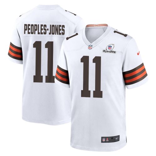 Donovan Peoples-Jones 11 Cleveland Browns 2023 Playoffs Patch Game Men Jersey - White