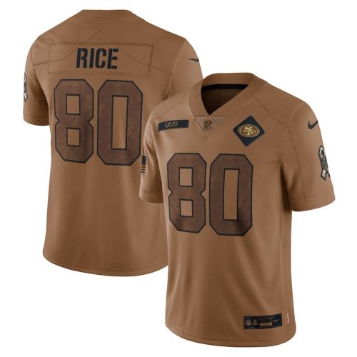 Jerry Rice 80 San Francisco 49ers 2023 Salute To Service Limited Jersey - Brown