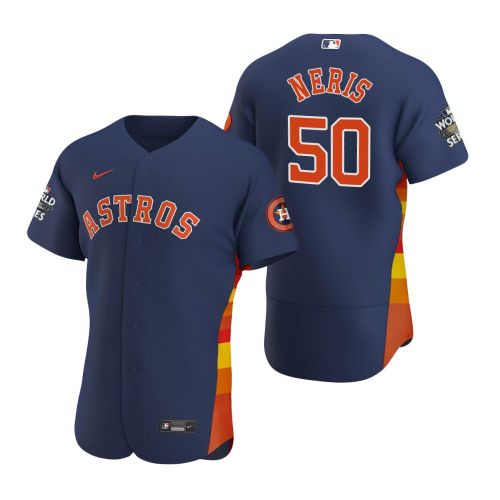 Houston Astros Hector Neris 50 Navy 2022-23 World Series Jersey