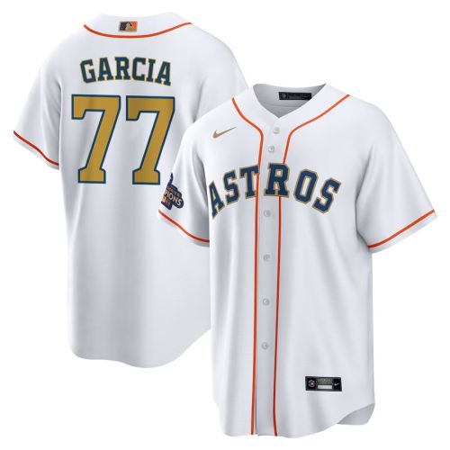 Luis Garcia 77 Houston Astros 2023 Men Jersey - White/Gold