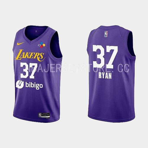 2022-23 Los Angeles Lakers Matt Ryan Training Camp Purple Men Jersey