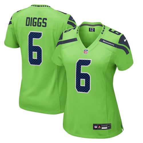 Quandre Diggs 6 Seattle Seahawks Women Game Jersey - Neon Green