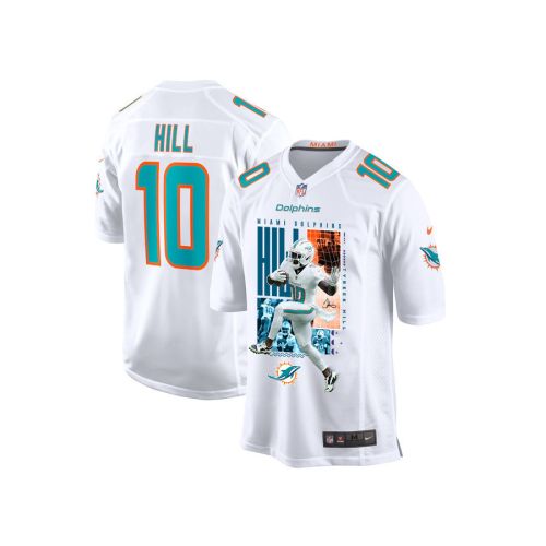 Tyreek Hill 10 Miami Dolphins The Cheetah Game YOUTH Jersey - White