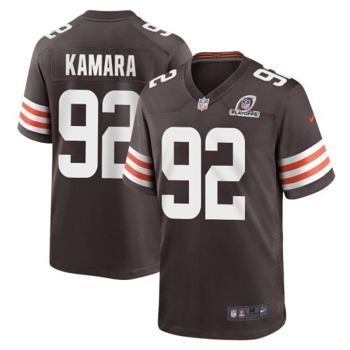 Sam Kamara 92 Cleveland Browns 2023 Playoffs Patch Game Men Jersey - Brown