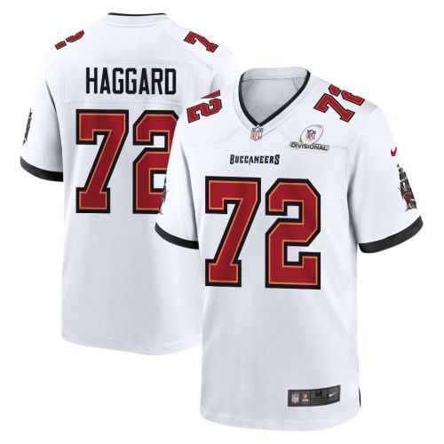 Luke Haggard 72 Tampa Bay Buccaneers 2024 Divisional Patch Game Men Jersey - White