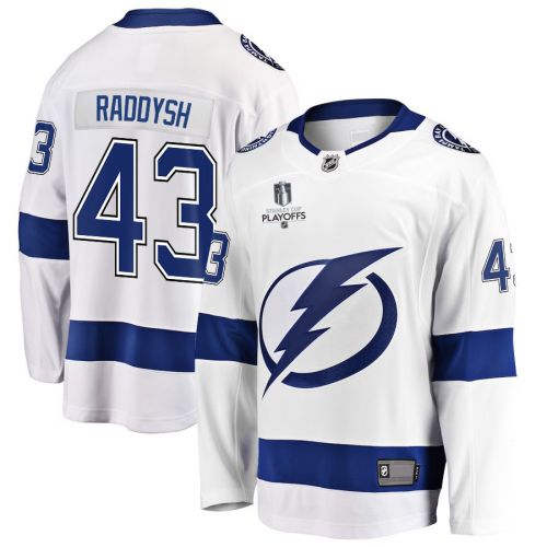 Darren Raddysh 43 Tampa Bay Lightning Stanley Cup 2023 Playoffs Patch Away Breakaway Men Jersey - White