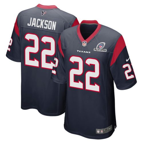 Kareem Jackson 22 Houston Texans 2023 Playoffs Patch Game Men Jersey - Navy