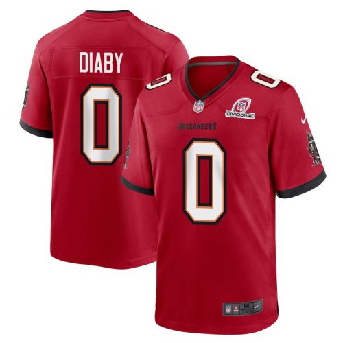 Yaya Diaby 0 Tampa Bay Buccaneers 2024 Divisional Patch Game Men Jersey - Red