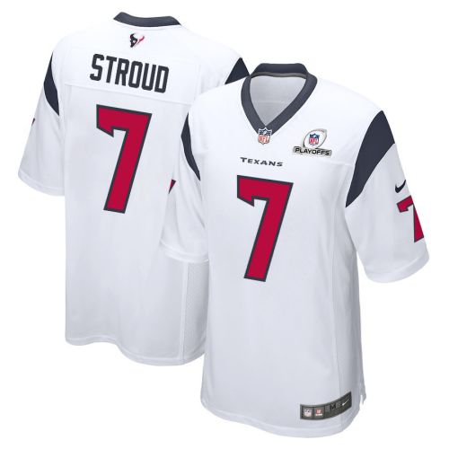 C.J. Stroud 7 Houston Texans 2023 Playoffs Patch Game Men Jersey - White