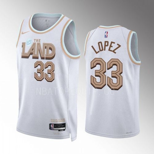 Robin Lopez 33 2022-23 Cleveland Cavaliers White City Edition Jersey Swingman