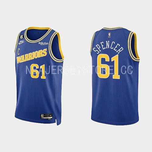 Golden State Warriors 61 Pat Spencer 2022-23 Classic Edition Royal Men Jersey