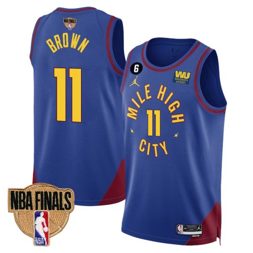 Bruce Brown 11 Denver Nuggets Final Champions 2023 Swingman Jersey - Blue