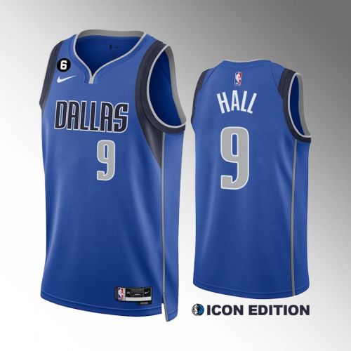 Dallas Mavericks Tyler Hall 9 Royal Icon Edition Jersey 2022-23 Swingman