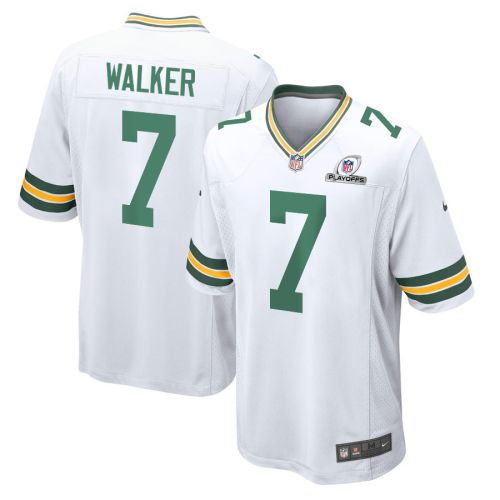 Quay Walker 7 Green Bay Packers 2023 Playoffs Patch Game Men Jersey - White