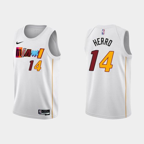 Miami Heat 14 Tyler Herro 2022-23 City Edition White Men Jersey