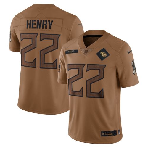 Derrick Henry 22 Tennessee Titans 2023 Salute To Service Men Limited Jersey - Brown