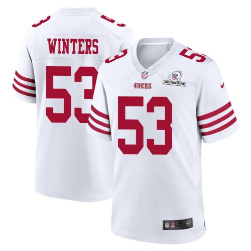 Dee Winters 53 San Francisco 49ers 2024 Divisional Patch Game Men Jersey - White