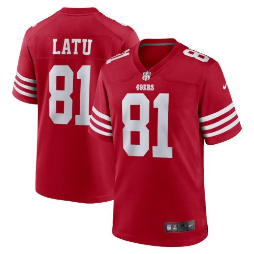 Cameron Latu 81 San Francisco 49ers Men Team Game Jersey - Scarlet