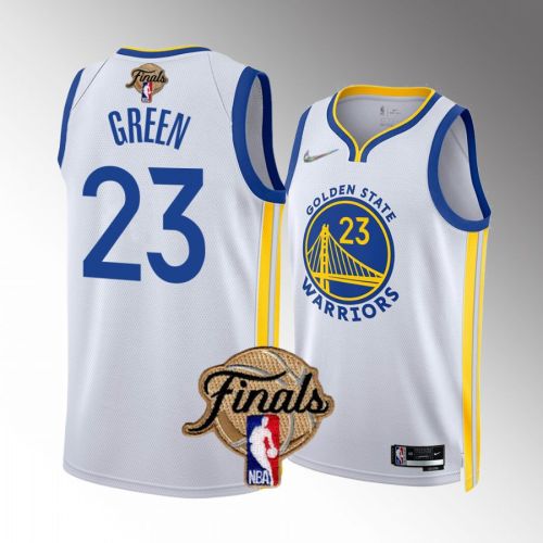 Golden State Warriors 23 Draymond Green 2022 Finals White Jersey Diamond Badge