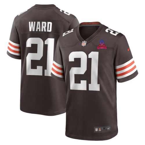 Denzel Ward 21 Cleveland Browns 2024 Pro Bowl Patch Game Men Jersey - Brown