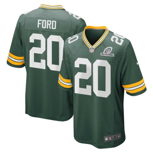 Rudy Ford 20 Green Bay Packers 2024 Divisional Patch Game Men Jersey - Green