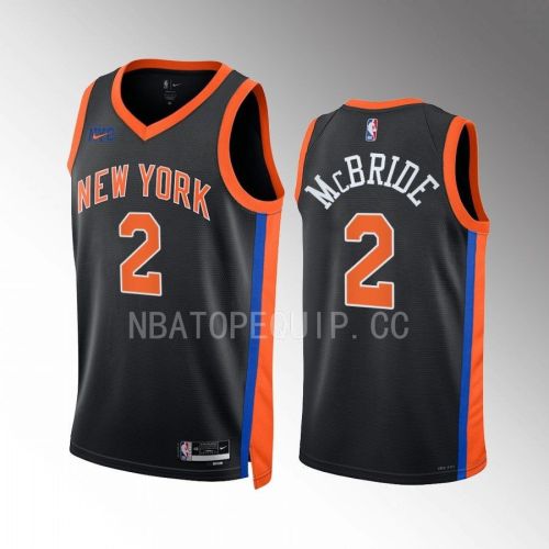 Miles McBride 2 2022-23 New York Knicks Black City Edition Jersey Swingman