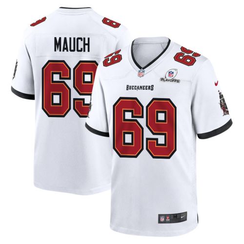 Cody Mauch 69 Tampa Bay Buccaneers 2023 Playoffs Patch Game Men Jersey - White