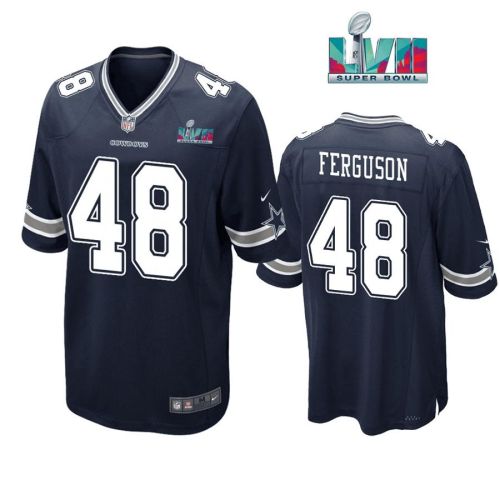 Jake Ferguson 48 Dallas Cowboys Super Bowl LVII Super Bowl LVII Navy Men Game Jersey