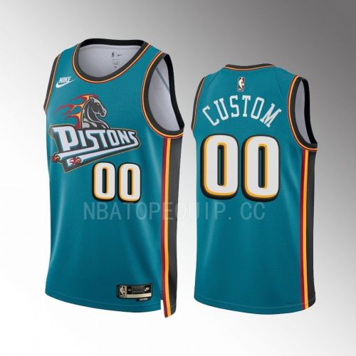 Detroit Pistons custom 2022-23 Classic Edition Teal 00 Jersey Swingman