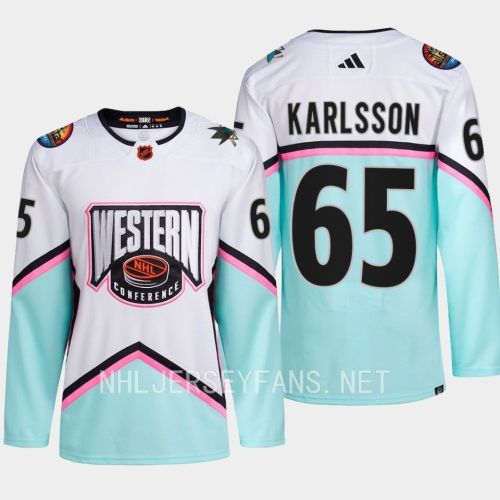 Erik Karlsson 65 Sharks 2023 All-Star Western Conference White Jersey